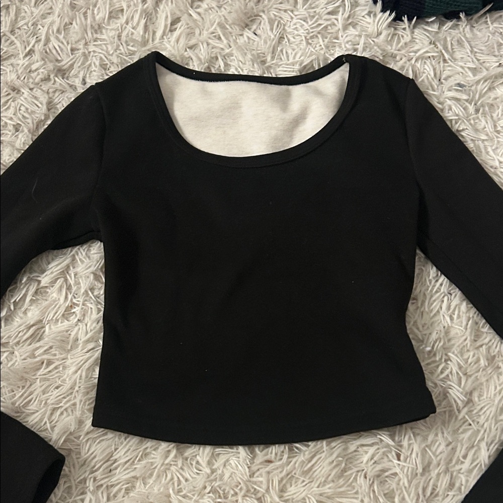 SHEIN Black Long Sleeve Tee